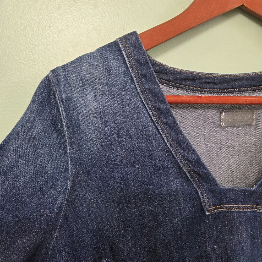 MOTHER The Tunic Dress Women's Large Coastal Denim Summer Resort Cruise - Picture 6 of 13